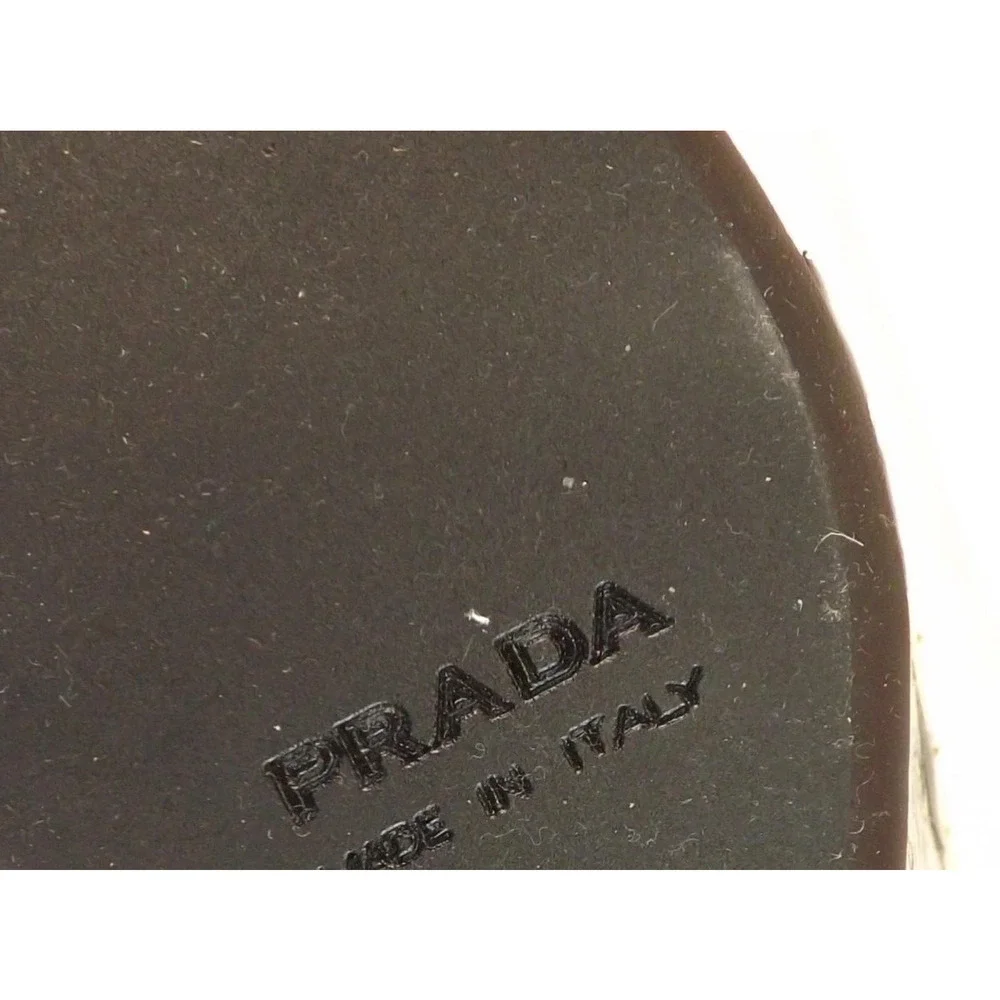 NIB PRADA 1K7394 LITE GOLD SNAKE PRINT LEATHER BLACK WEDGE PLATFORM SANDALS 39.5 - Picture 9 of 11